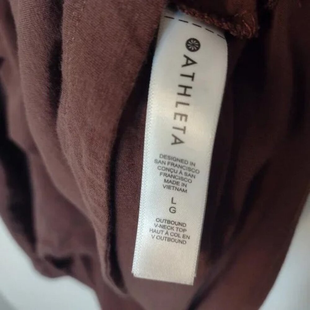 Athleta Outbound Top Women's Long Sleeve Active Fashion Shirt Brown Size Large - Picture 7 of 9
